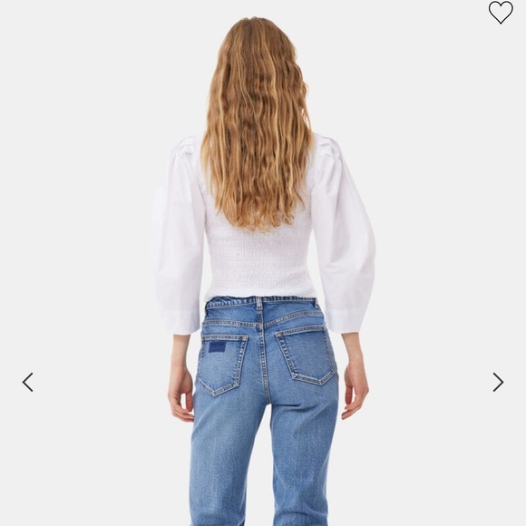 GANNI White Cotton Poplin Smock Blouse Size EU 42 (equivalent US 10) - Picture 2 of 6